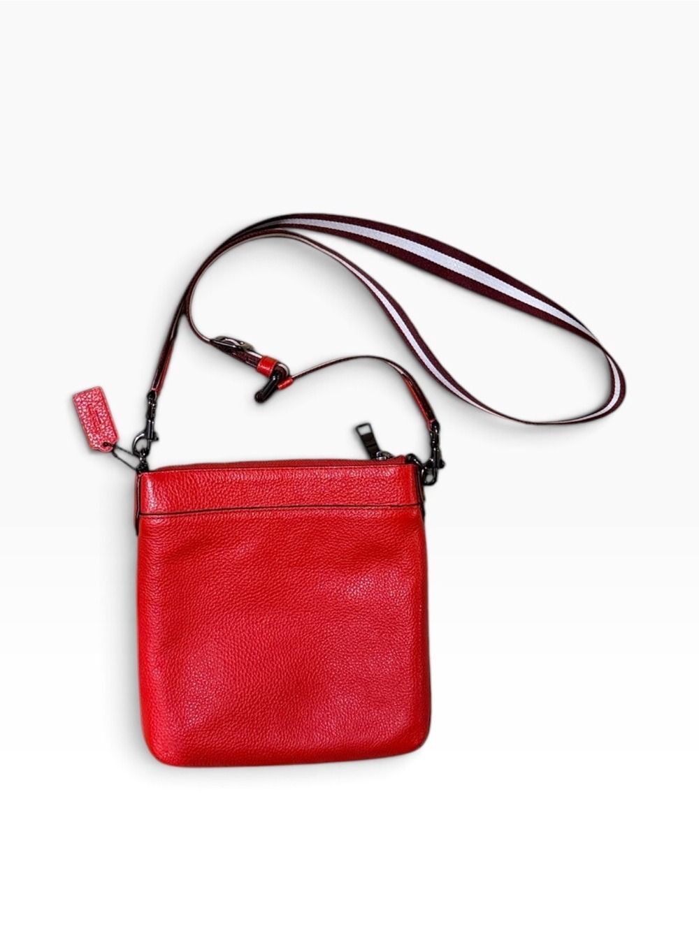 Coach Red Pebbled Leather Jes Slim Crossbody Bag - Picture 3 of 11